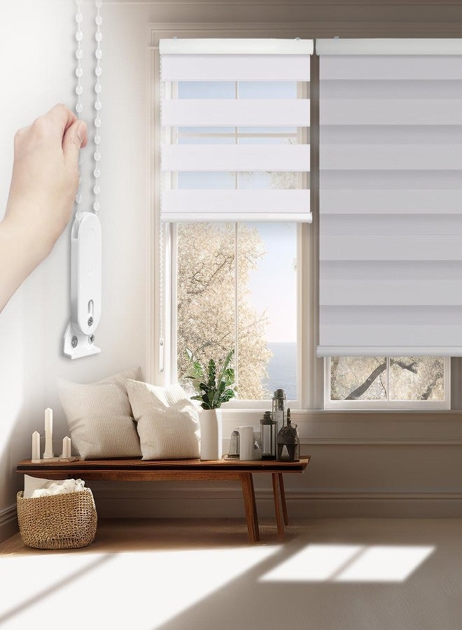 FOIRESOFT Standard Blackout Zebra Roller Blinds [Bonita, Silver White, W 33 x H 64inch] Dual Layer Privacy Shade, Room Darkening, Select 1x1 for Custom - Image 1